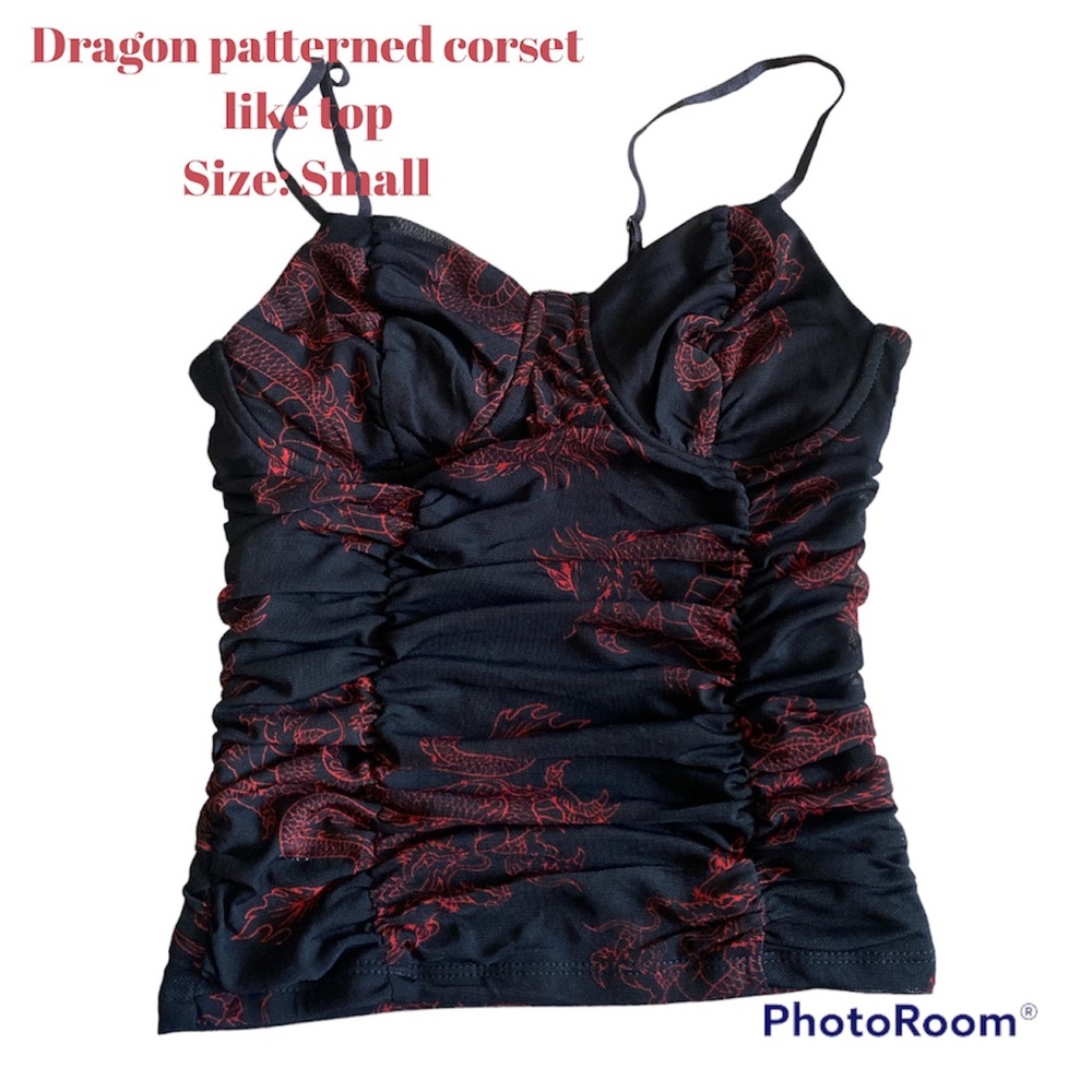 Dragon corset tank crop top